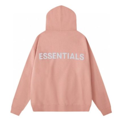 Essentials Fear of God Classic Fleece Reflective Hoodie Pink