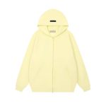 Fear of God Essentials Full Zip Up Hoodie Yellow