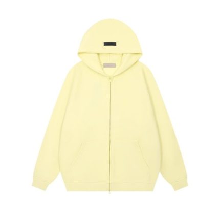 Fear of God Essentials Full Zip Up Hoodie Yellow