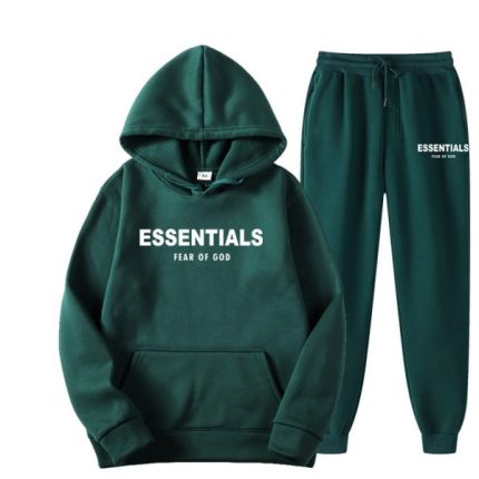 Essentials Fear of God Hoodie Green Tracksuit