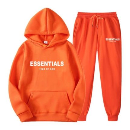 Fear of God Essentials Hoodie Tracksuit Orange