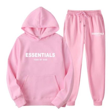 Fear of God Essentials Hoodie Tracksuit Pink